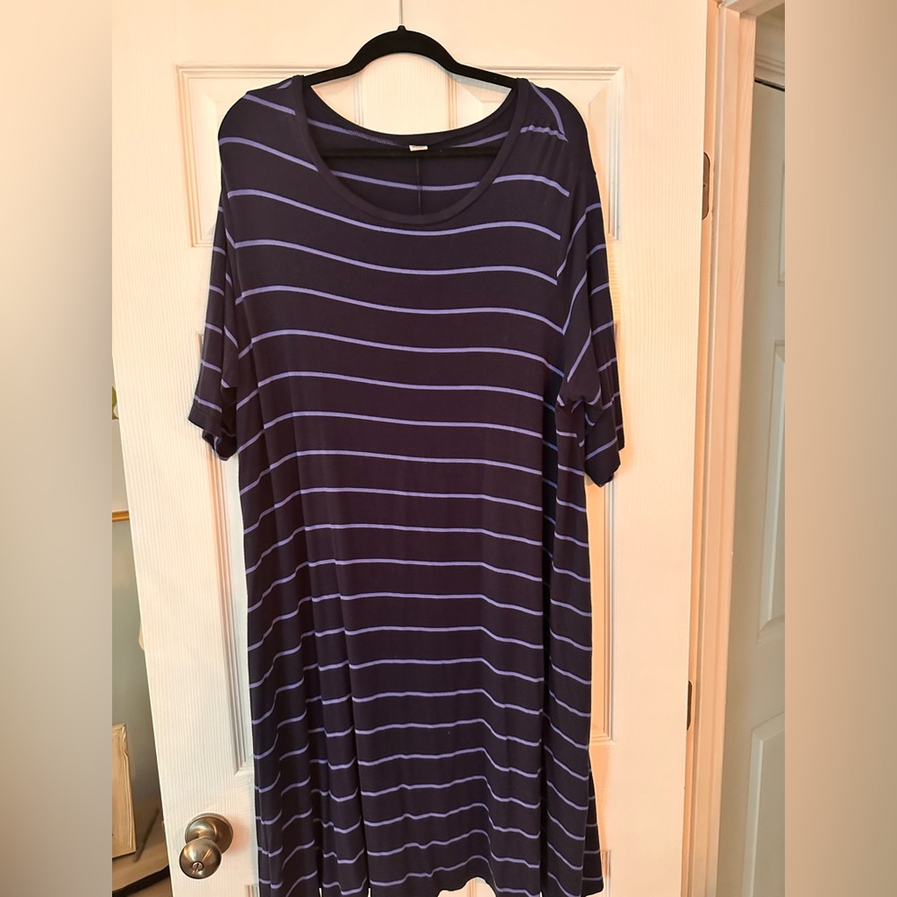 Striped Navy and light blue T-Shirt Dress